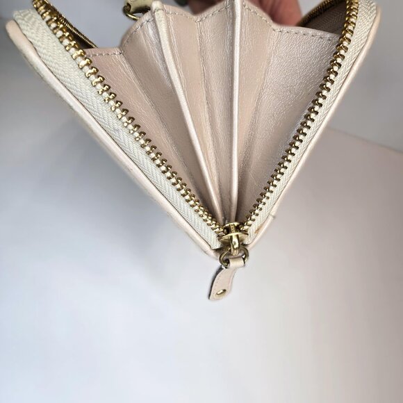 COACH Gathered Leather Madison Wallet - Pearl - Picture 10 of 12